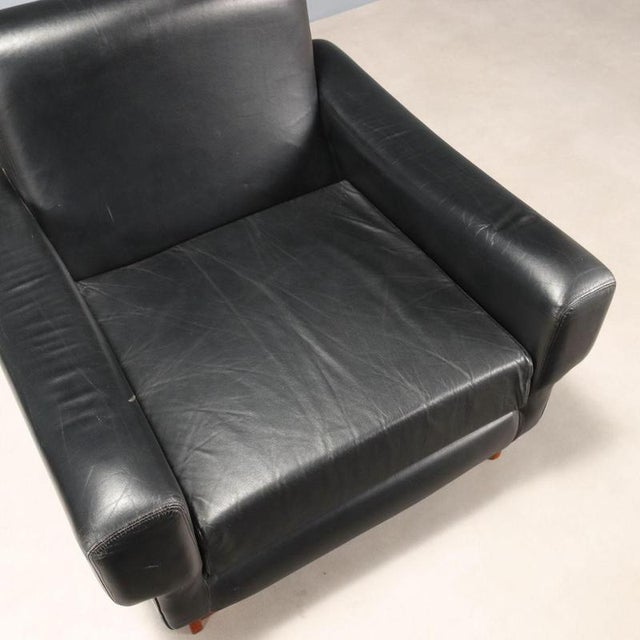 Wood Armchairs in Wood and Leather Upholstery, 1970s For Sale - Image 7 of 11