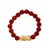 Haus of Brilliance 18K Yellow Gold Dragon Charm Red Agate Beaded Charm Bracelet For Sale - Image 4 of 4