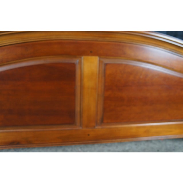 Wood Late 20th Century Lexington French Louis Philippe Style Paneled Cherry Arched King Size Bed For Sale - Image 7 of 15