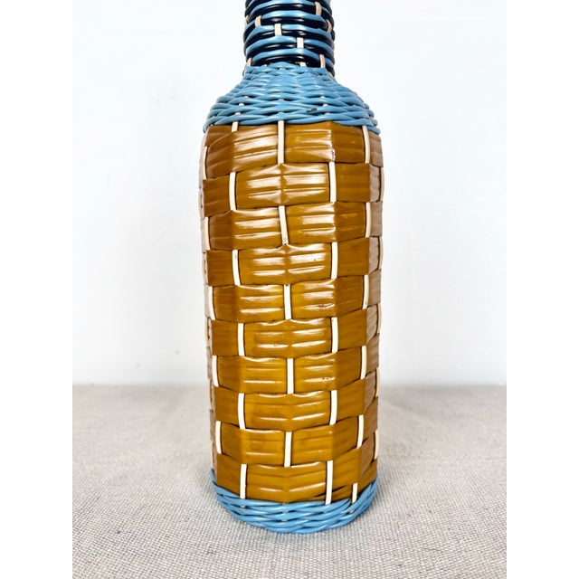Mid-Century Modern Vintage Wire Wrapped Bottle For Sale - Image 3 of 9