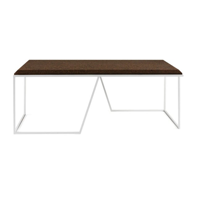 Contemporary Grão #1 Center Table in Dark Cork with White Legs by Mendes Macedo for Galula For Sale - Image 3 of 7