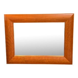Contemporary Cherry Wood Wall Mirror For Sale