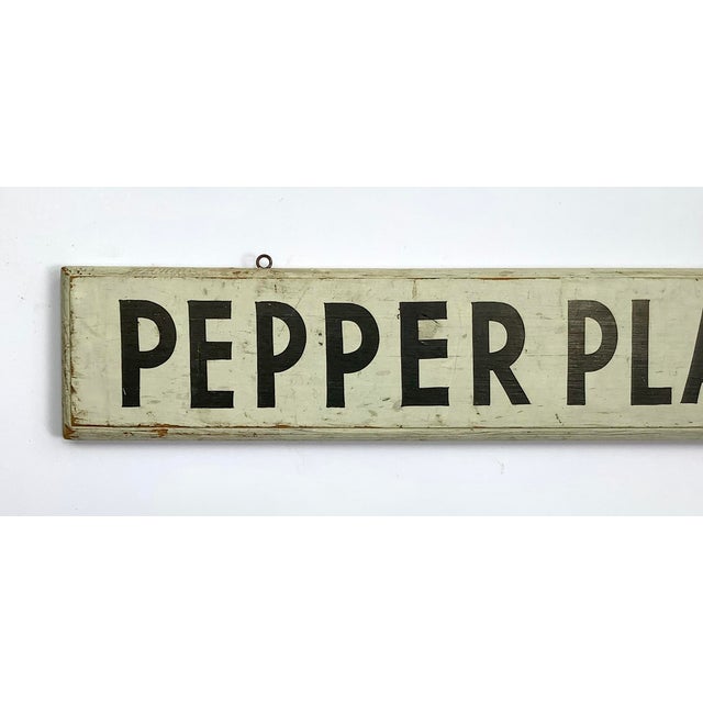 1940s Vintage Wood Black & White Pepper Plants Farm Stand Sign For Sale - Image 5 of 7