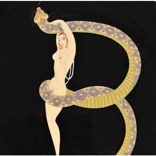 C plate - the alphabet is a beautiful color ceramic plate realized after erté in 1986, as the back of each plate reports....