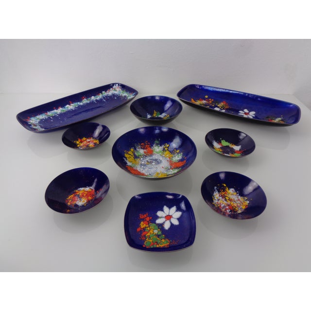 Vintage Fischland Enamelled Bowls, 1960s, Set of 9 For Sale - Image 4 of 18