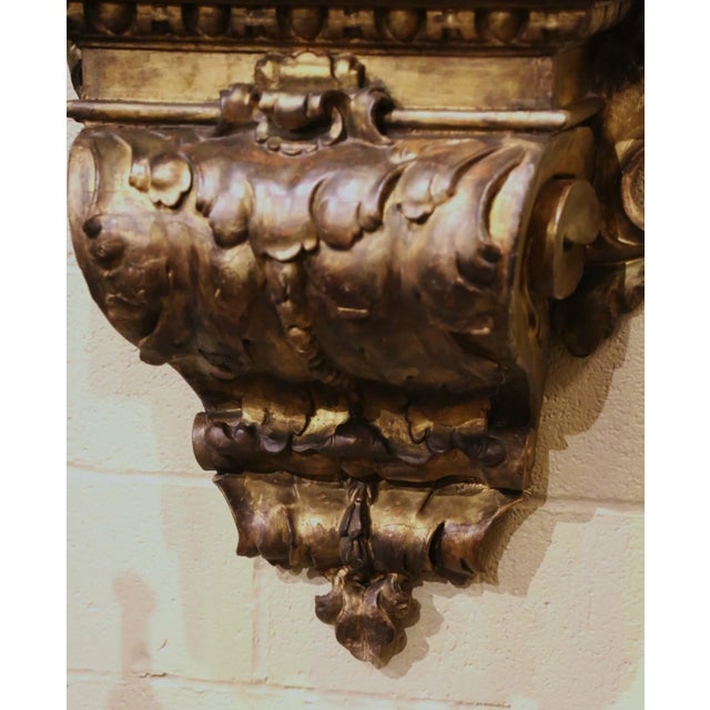 18th Century Italian Baroque Carved Giltwood Wall Bracket Console For Sale In Dallas - Image 6 of 9