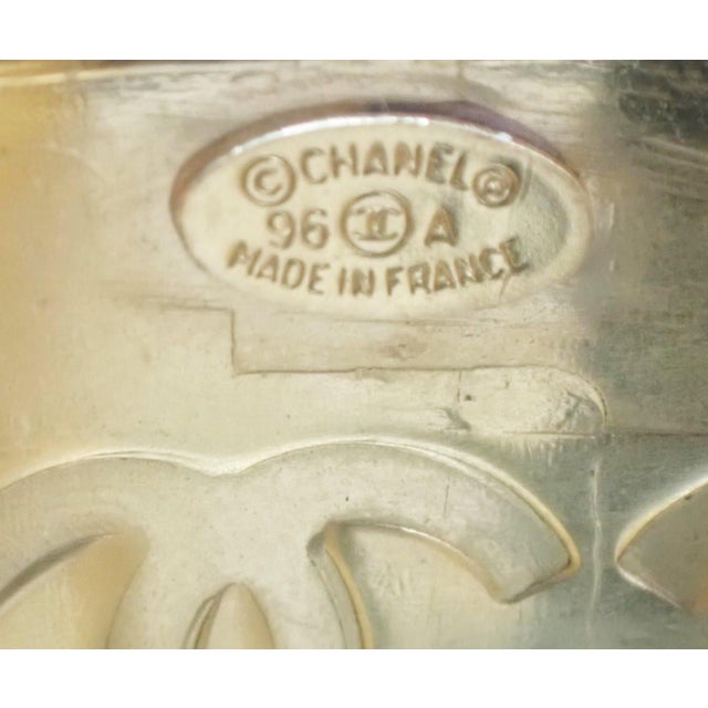 Chanel Vintage Rare Gold Plated CCs Thick Cuff Bracelet For Sale In Los Angeles - Image 6 of 6