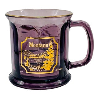 1970’s Culver Beveled Amethyst Glass Mug For Sale
