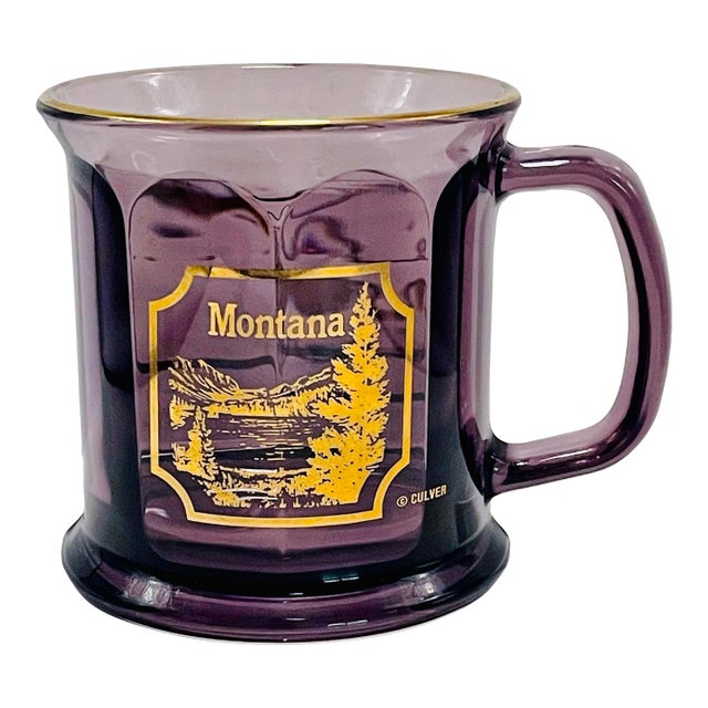 1970’s Culver Beveled Amethyst Glass Mug For Sale