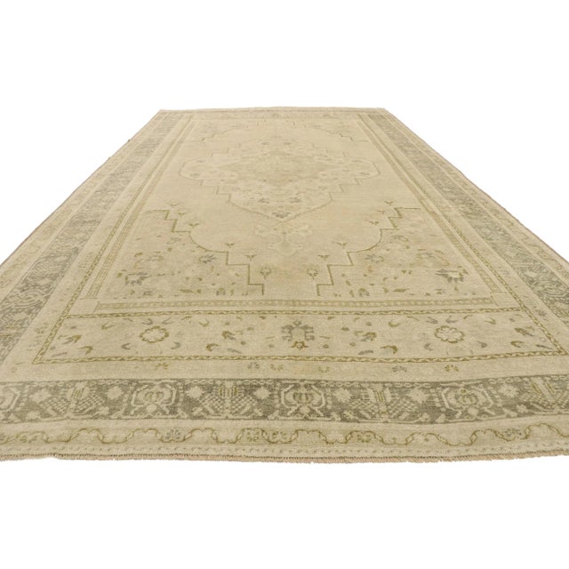 Contemporary Muted Vintage Turkish Oushak Rug - 07'05 X 13'08 For Sale - Image 3 of 9