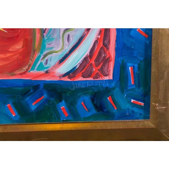 1990s Still Life Acrylic Painting by Jane Kewin, Framed For Sale In New York - Image 6 of 11