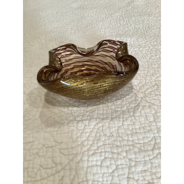 Murano glass Barovier & Toso “Zebrati” gold dust bowl. Although it is not marked, it is clearly one of their designs.