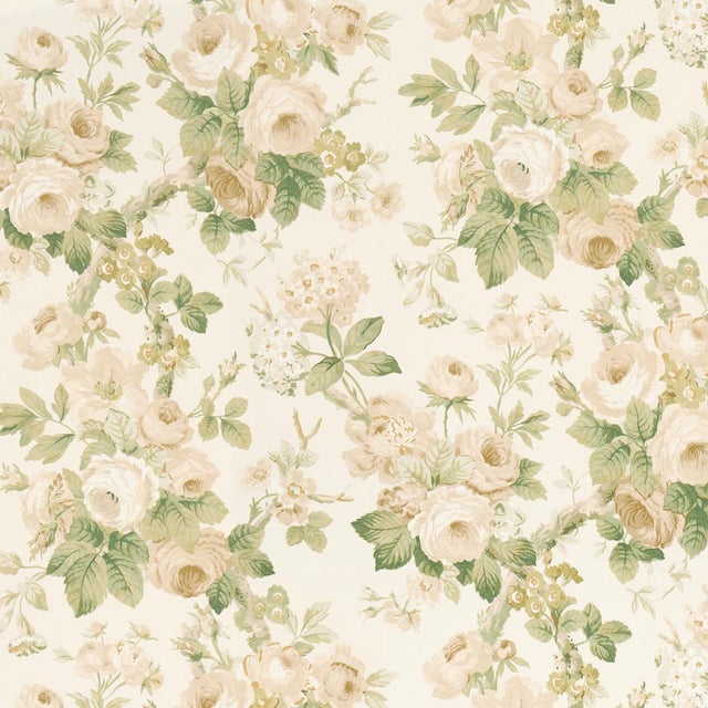 Voluptuous rose blossoms are the hallmark of Nancy, a crisp floral that's printed in the U.S. It's an exuberant pattern in...