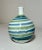 Ceramic Vintage Otagiri Japan Green Striped Glazed Bulbous Weed Pot Pottery Vase For Sale - Image 7 of 8