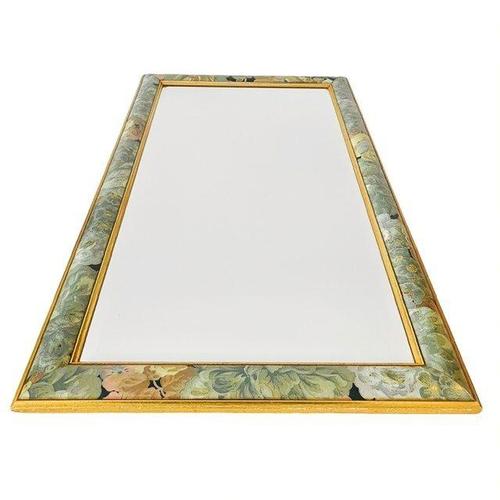 Vintage Danish Boho Wall Mirror with Floral Frame from G&C Bilder, 1980s For Sale - Image 11 of 11