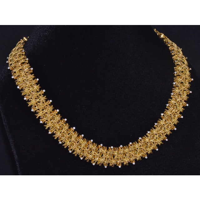 Late 20th Century Roberto Coin Barocco 1.36ct Diamond Soild 18k Yellow Gold Collar Necklace 124.9g For Sale - Image 11 of 15