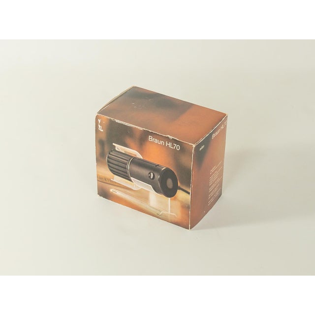 Mint condition, in its original packaging and unused, is the HL70 table fan from the 1970s, designed by Reinhold Weiß &...