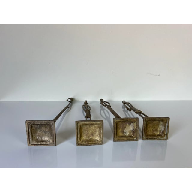 Vintage Elongated African Tribal Bronze Statues - Set of 4 For Sale - Image 9 of 13