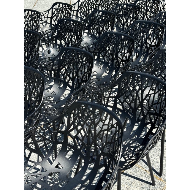 JANUS et Cie Janus Et Cie Forest Black Aluminum Outdoor Dining Armchairs – 22 Available For Sale - Image 4 of 18