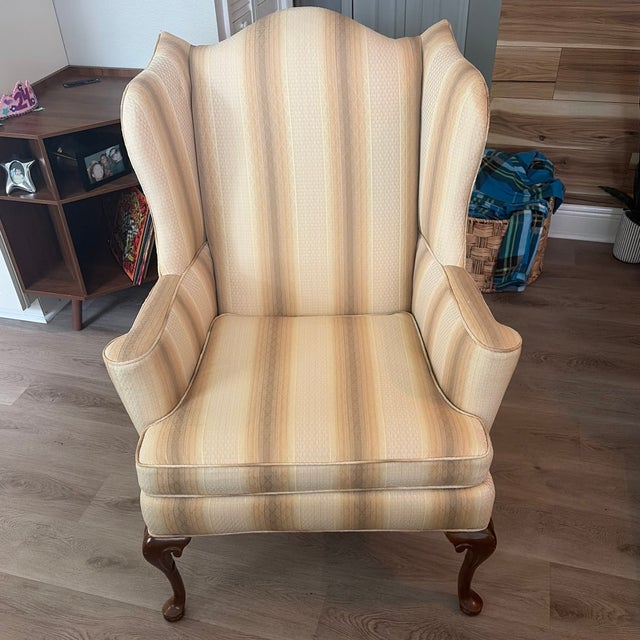 Beautiful Queen Anne Wingback Chair