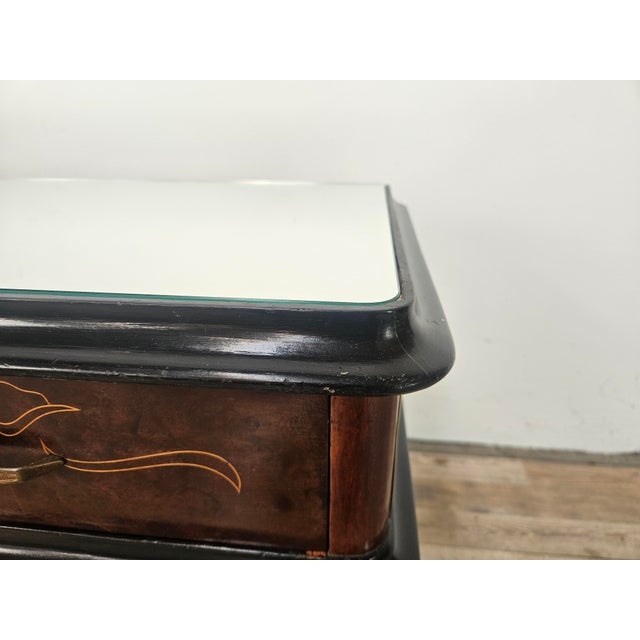 Mahogany-Paneled Entrance or Dressing Table with Mirrored Top, 1960 For Sale - Image 6 of 13