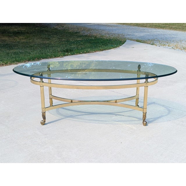 Vintage Labarge Regency Brass and Glass Cocktail Table For Sale - Image 17 of 18
