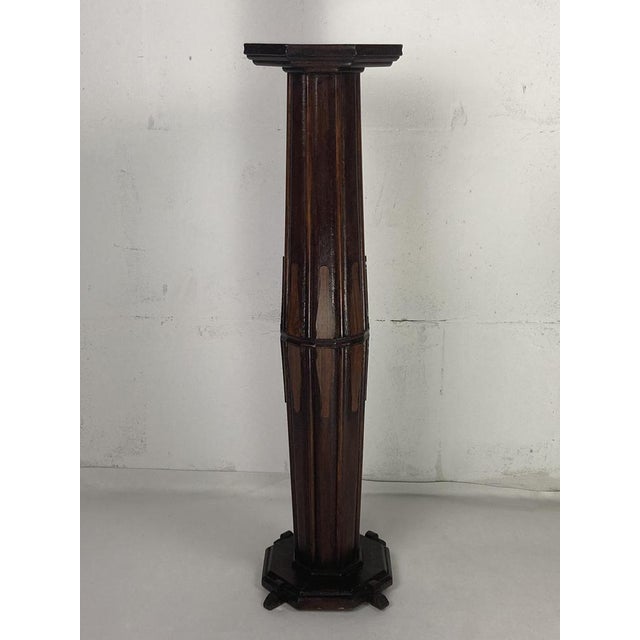 Modern Art Deco Dutch Amsterdam School Pedestal, 1920s For Sale - Image 3 of 15