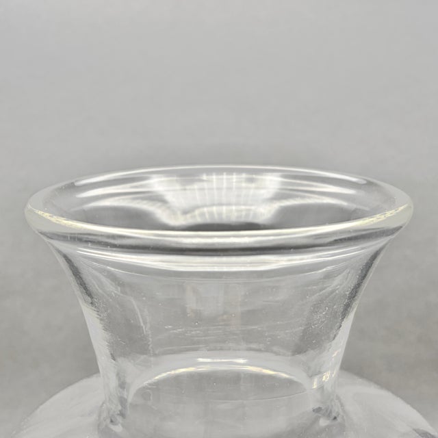 Vintage 1980’s Simon Pearce “Shelburne” Clear Hand Blown Glass Optic Vase For Sale In New York - Image 6 of 8