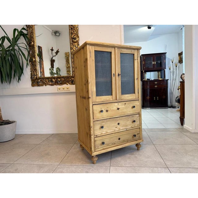 Rustic Farmhouse Cupboard in Spruce Wood For Sale - Image 5 of 14