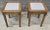 Pair Mid Century French Style Fruitwood & Marble Top Candle Stands Side Tables For Sale - Image 4 of 9