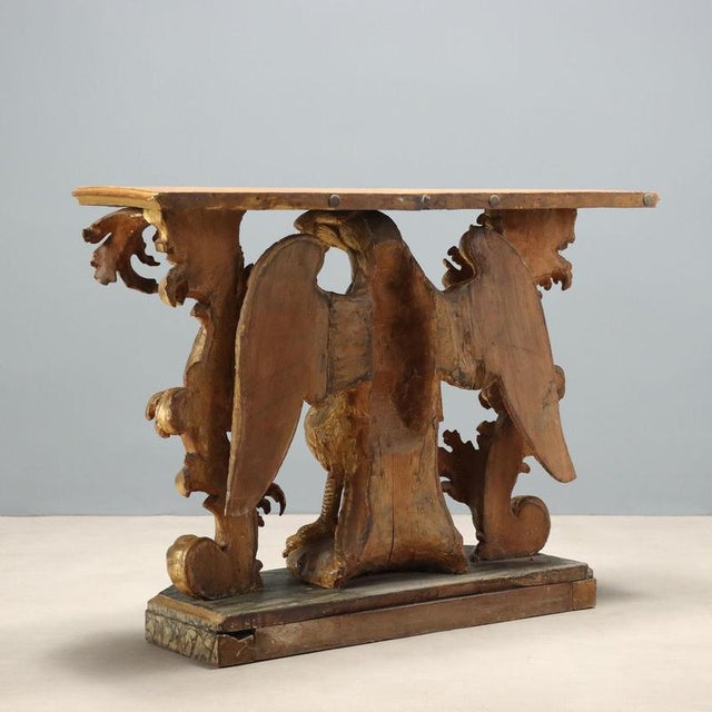 Baroque Console Table in Carved and Gilded Wood For Sale - Image 11 of 12