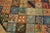 1930s 1930s Multi Geometric Folk Art Antique American Hooked Rug 6' X 8'9" Woven Wool Carpet For Sale - Image 5 of 12