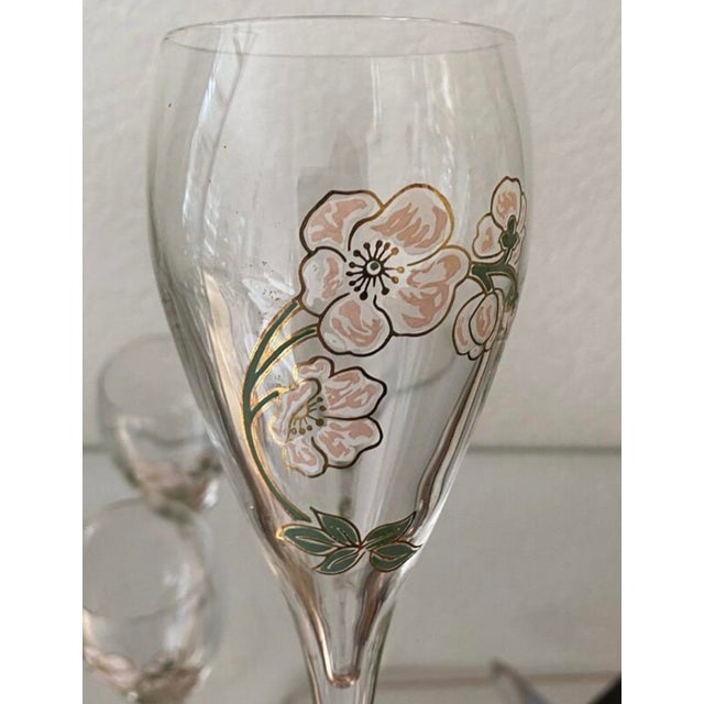 Belle Epoque Champagne Flutes from Perrier-Jouët, 1960s, Set of 6 For Sale - Image 4 of 10