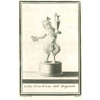 Vincenzo Aloja, Ancient Roman Statue of Satyr, Etching, 18th Century For Sale