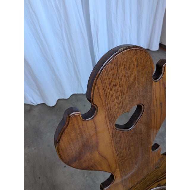 1970s Farmhouse Tyrolean Chair with Heart Cutout Back, 1970s, Set of 4 For Sale - Image 5 of 18