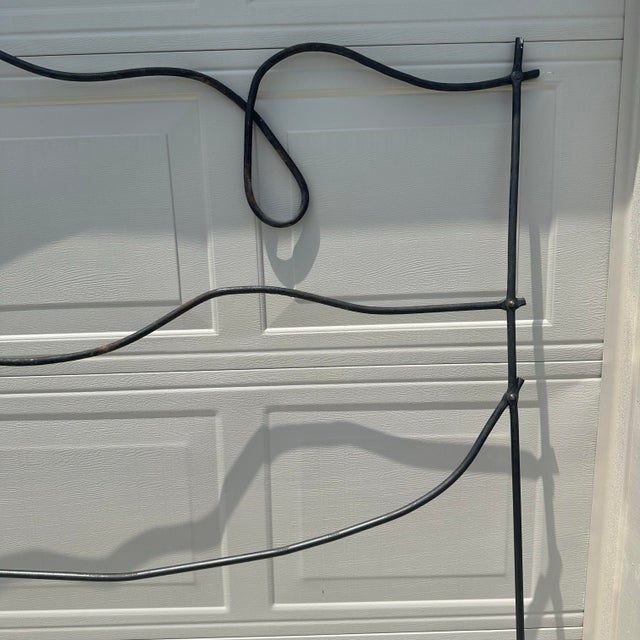 Hand Forged Iron One of a Kind Abstract King Headboard For Sale - Image 4 of 7