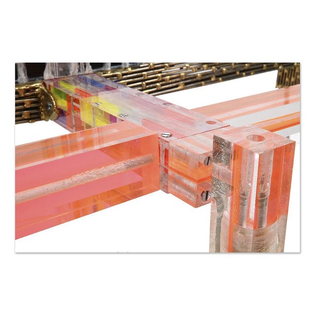 Henri Fernandez Resin and Brass Chandelier by Henri Fernandez For Sale - Image 4 of 7