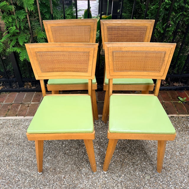 Green Mid Century Modern Drop Leaf Dining Table & 4 Chairs For Sale - Image 8 of 17