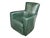 Wood 1970s Pair of 180° Swivel Lounge Chairs in Dark Green Patinated Leather For Sale - Image 7 of 14