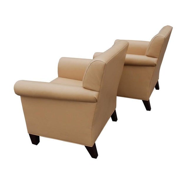 Pair Martin Brattrud Leather Collection Lounge Chairs For Sale In Houston - Image 6 of 9