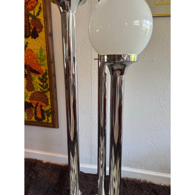 Mid-Century Modern Vintage Mid‑Century Modern Chrome Floor Lamp For Sale - Image 3 of 12
