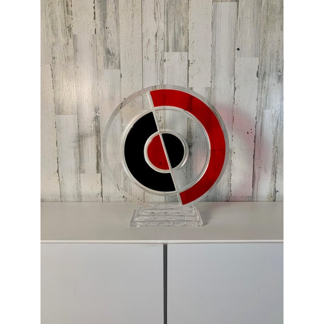 1990s Circular Lucite Sculpture by Shlomi Haziza For Sale - Image 5 of 11