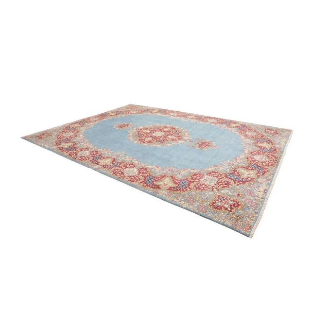 Kirman Rug with Floral Pattern For Sale - Image 3 of 11
