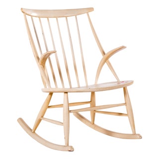 Danish Rocking Chair by Illum Wikkelsø for Niels Eilersen, 1950s For Sale