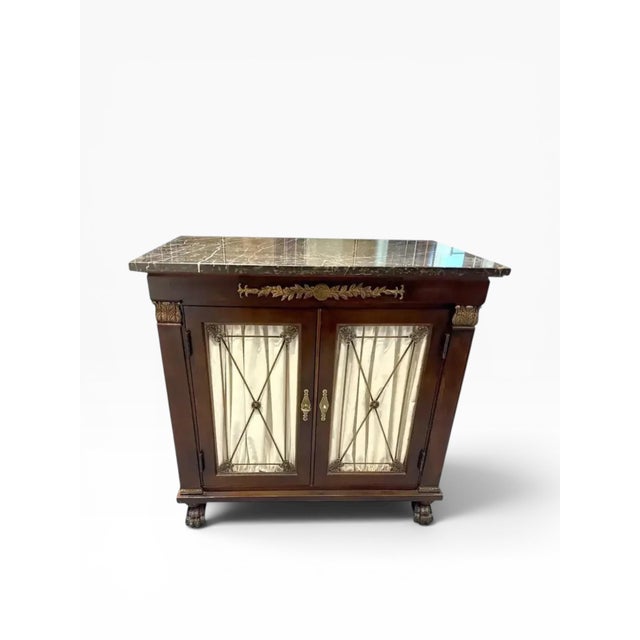 1990s Small Henredon Regency Marble Top Cabinet For Sale - Image 11 of 12