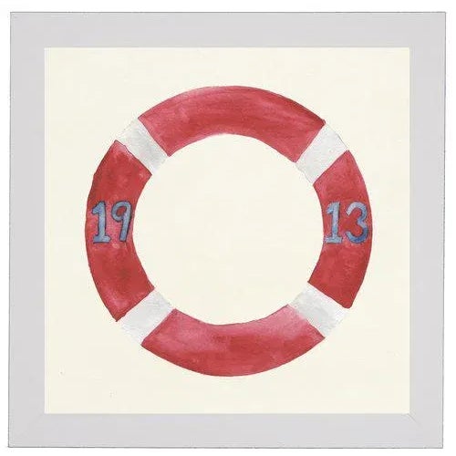 Life Preserver No. 1913 in large flat white moulding.