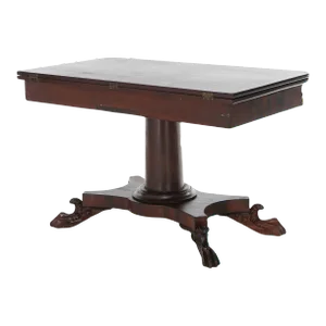 Antique American Empire Flame Mahogany Card Table Circa 1840