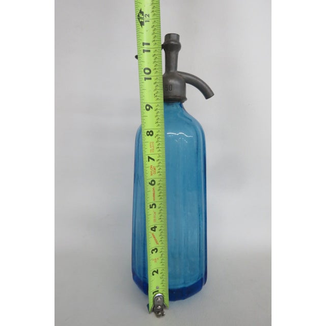Jacob Ragosin Blue Glass Seltzer Bottle Dave Roth Made in Czechoslovakia 4854b For Sale - Image 9 of 11