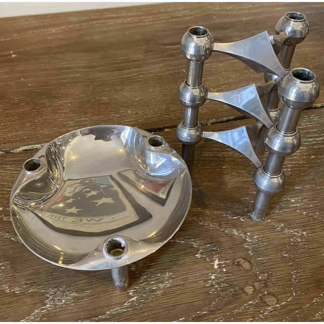 Vintage Modular Candlesticks and Bowl from Nagel, 1970, Set of 4 For Sale - Image 16 of 16