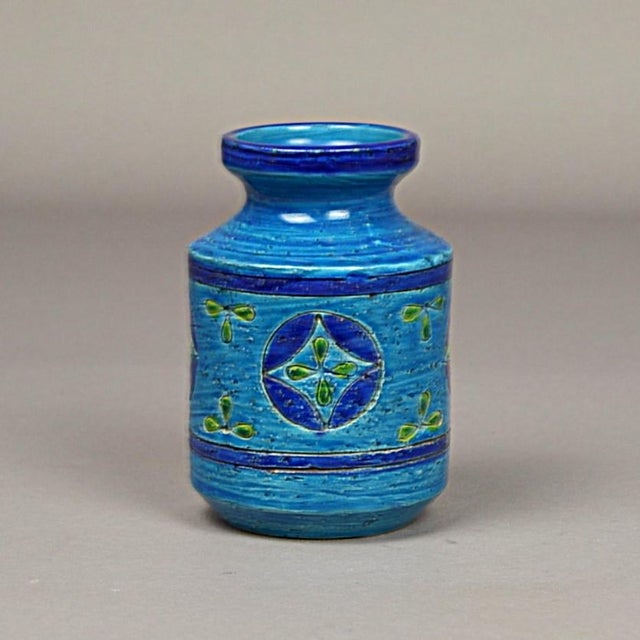 Ceramic Vase in Blue Rimini Liberty by Aldo Londi for Bitossi, 1957s For Sale - Image 12 of 12